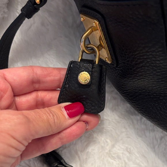Prada Black Leather Satchel with Gold Accents - Picture 2 of 10
